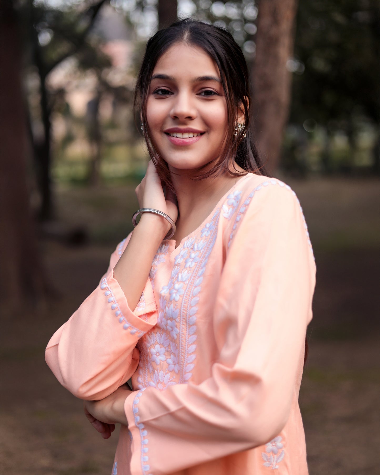 Chikankari embroidery Cotton Co-ord set, 2pc, TK138,162-163