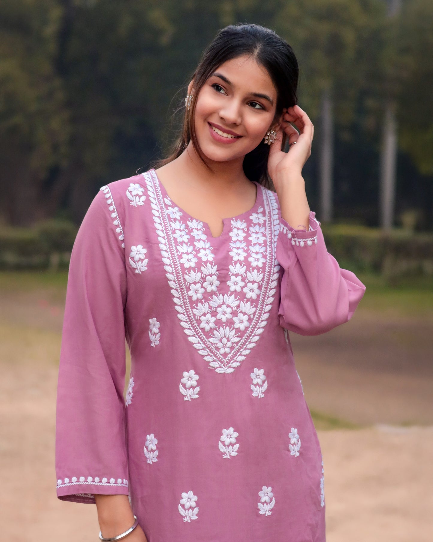 Chikankari embroidery Cotton Co-ord set, 2pc, TK138,162-163