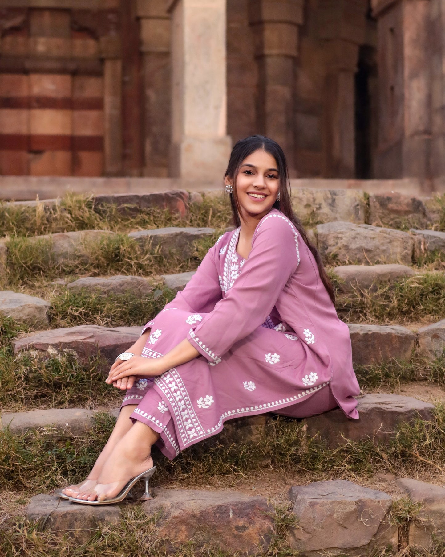 Chikankari embroidery Cotton Co-ord set, 2pc, TK138,162-163