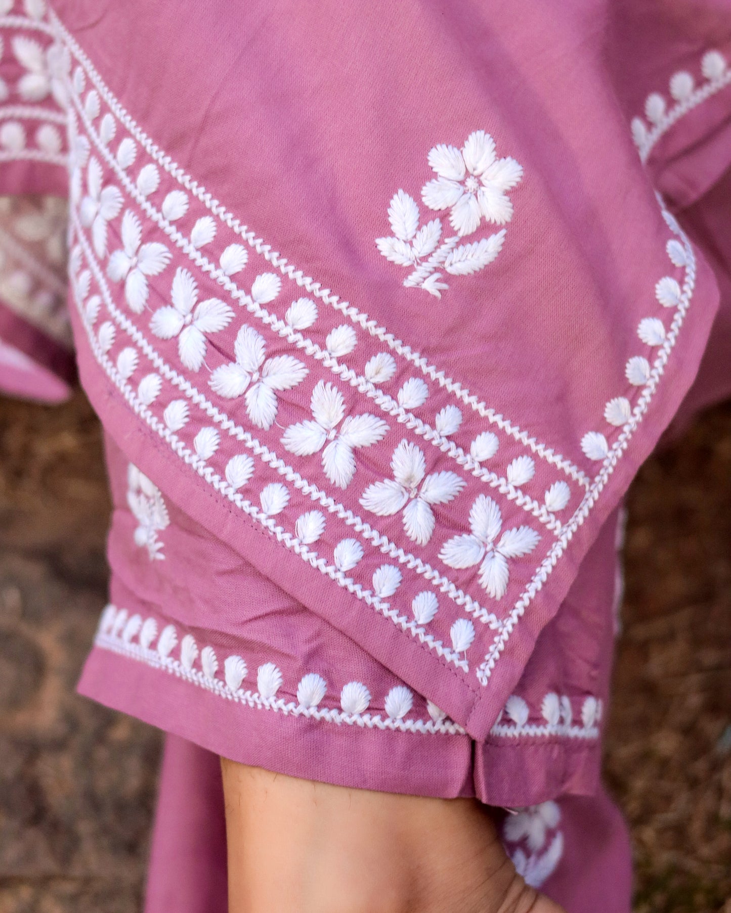 Chikankari embroidery Cotton Co-ord set, 2pc, TK138,162-163