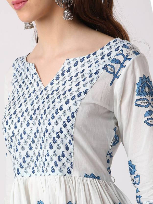 Women's Cotton Blend Printed Kurta with Pants & Dupatta- 3pc set, TK092