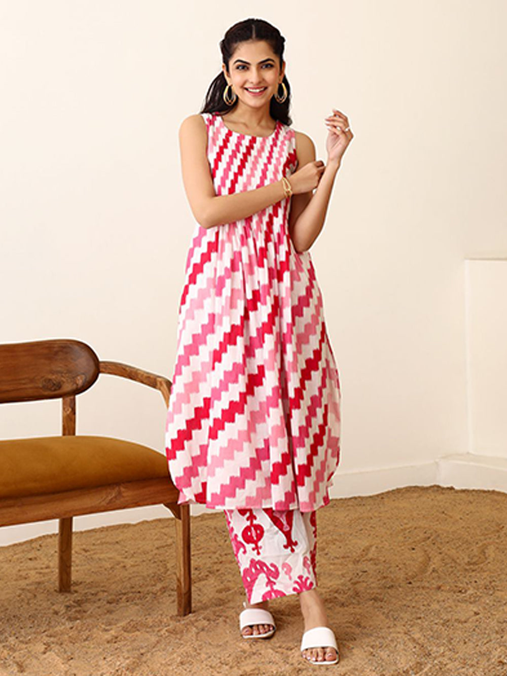 Women's Rayon Blend Printed Cord Set- 2pc set, TK082