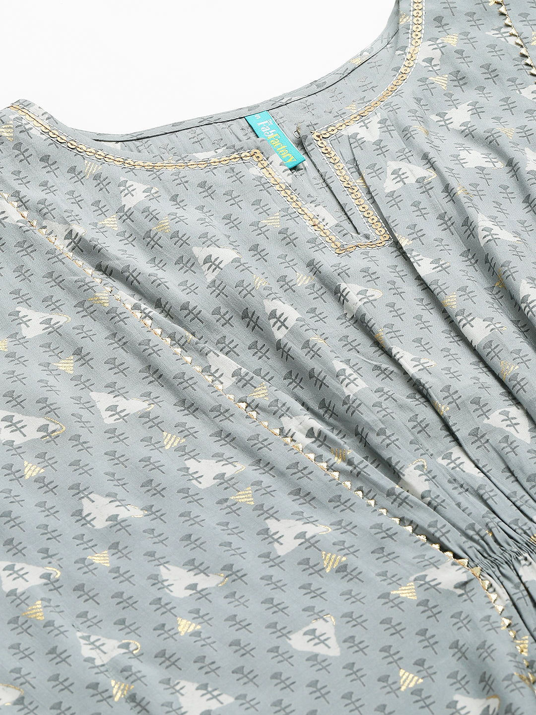 Women's Chanderi Printed Kaftan- TK024