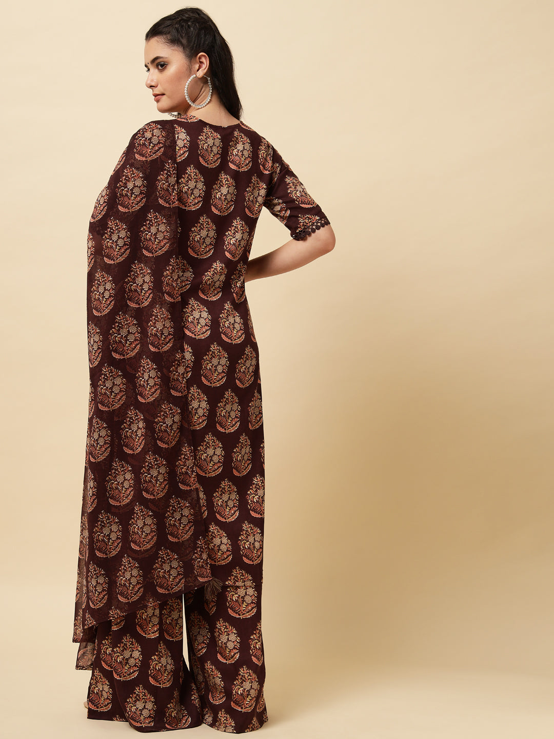 Women's Rayon Blend Printed Kurta with Pants & Dupatta- 3pc set, TK026