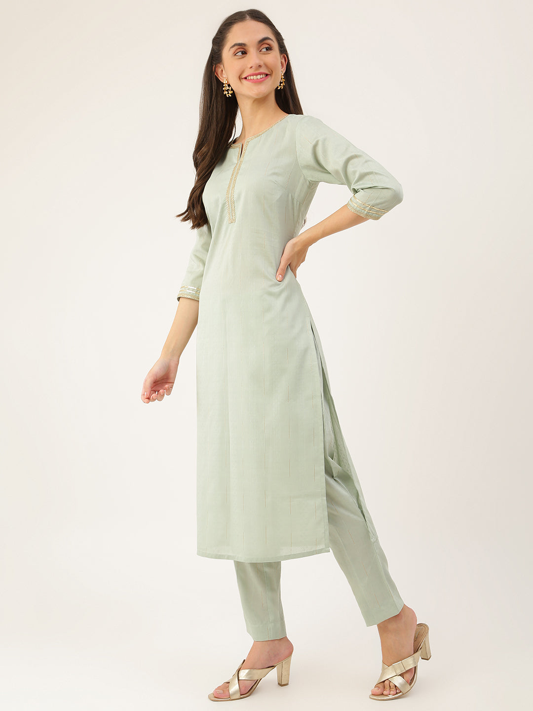Women's Viscose Printed Kurta with Pants & Dupatta- 3pc set, TK001