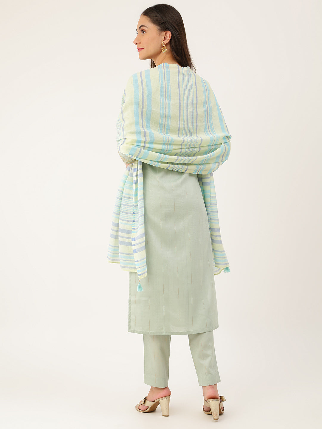 Women's Viscose Printed Kurta with Pants & Dupatta- 3pc set, TK001