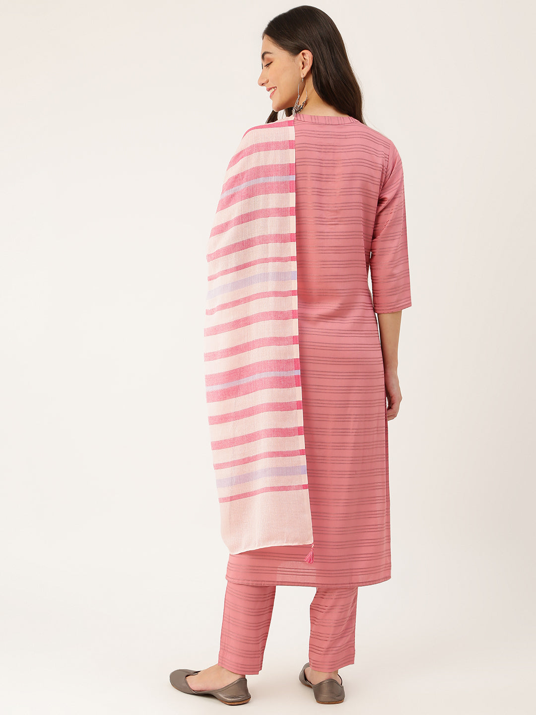 Women's Viscose Printed Kurta with Pants & Dupatta- 3pc set, TK001