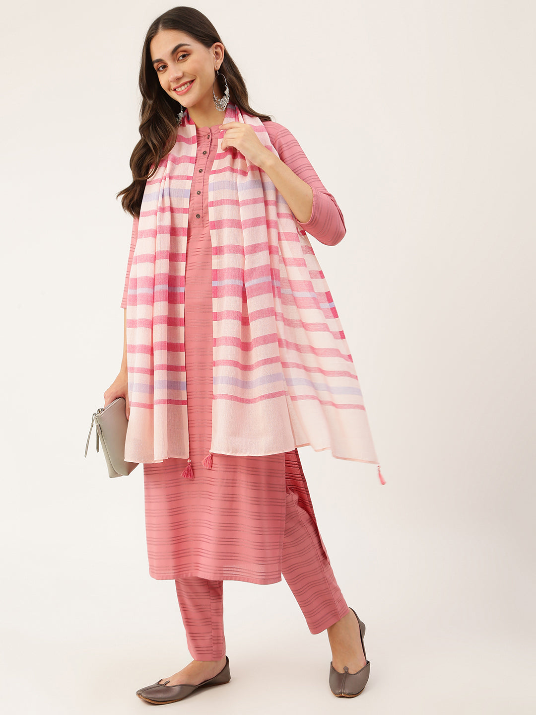 Women's Viscose Printed Kurta with Pants & Dupatta- 3pc set, TK001