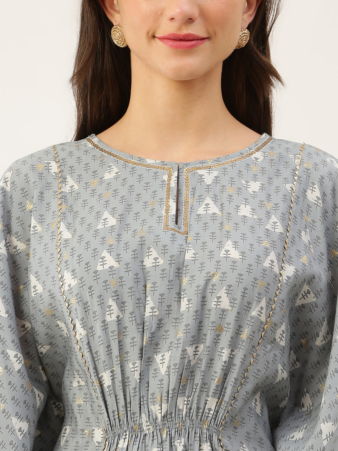Women's Chanderi Printed Kaftan- TK024