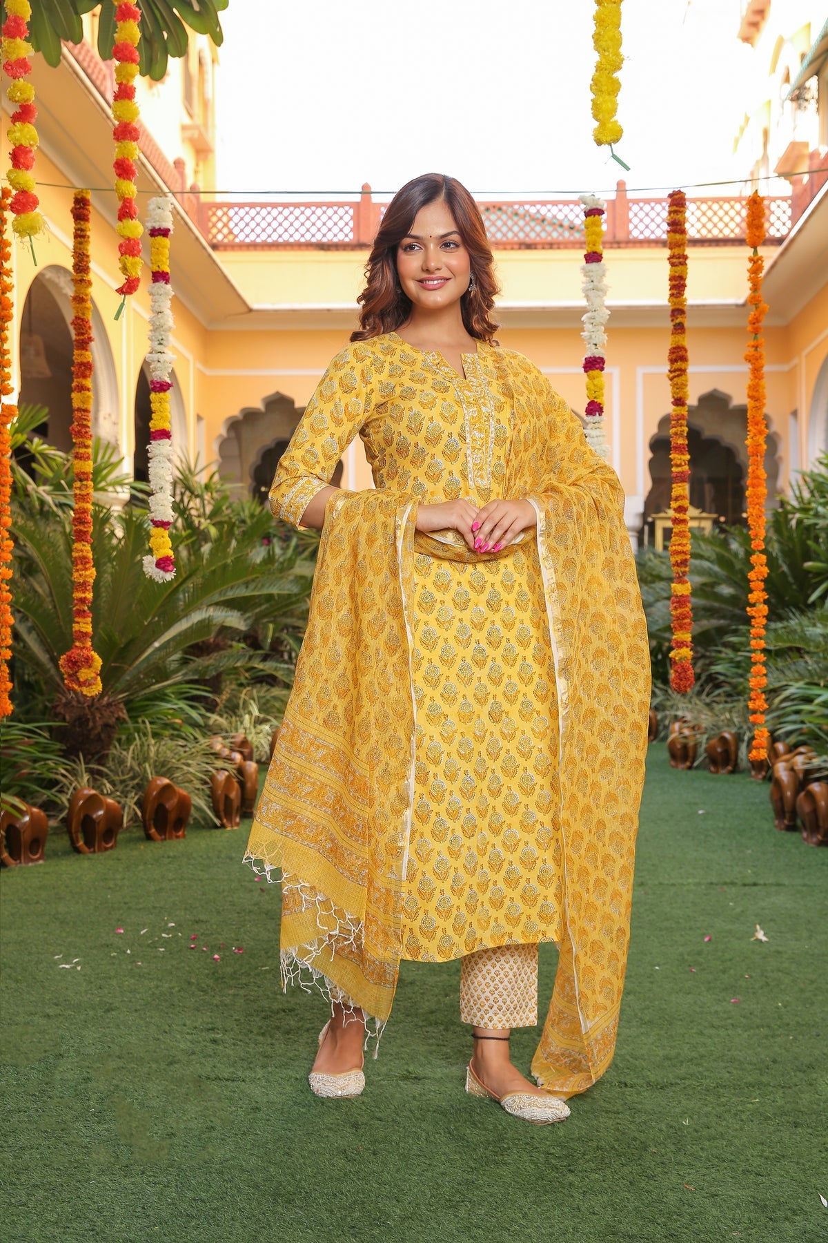 Women's Rayon Blend Printed Kurta with Pants & Dupatta- 3pc set, TK017