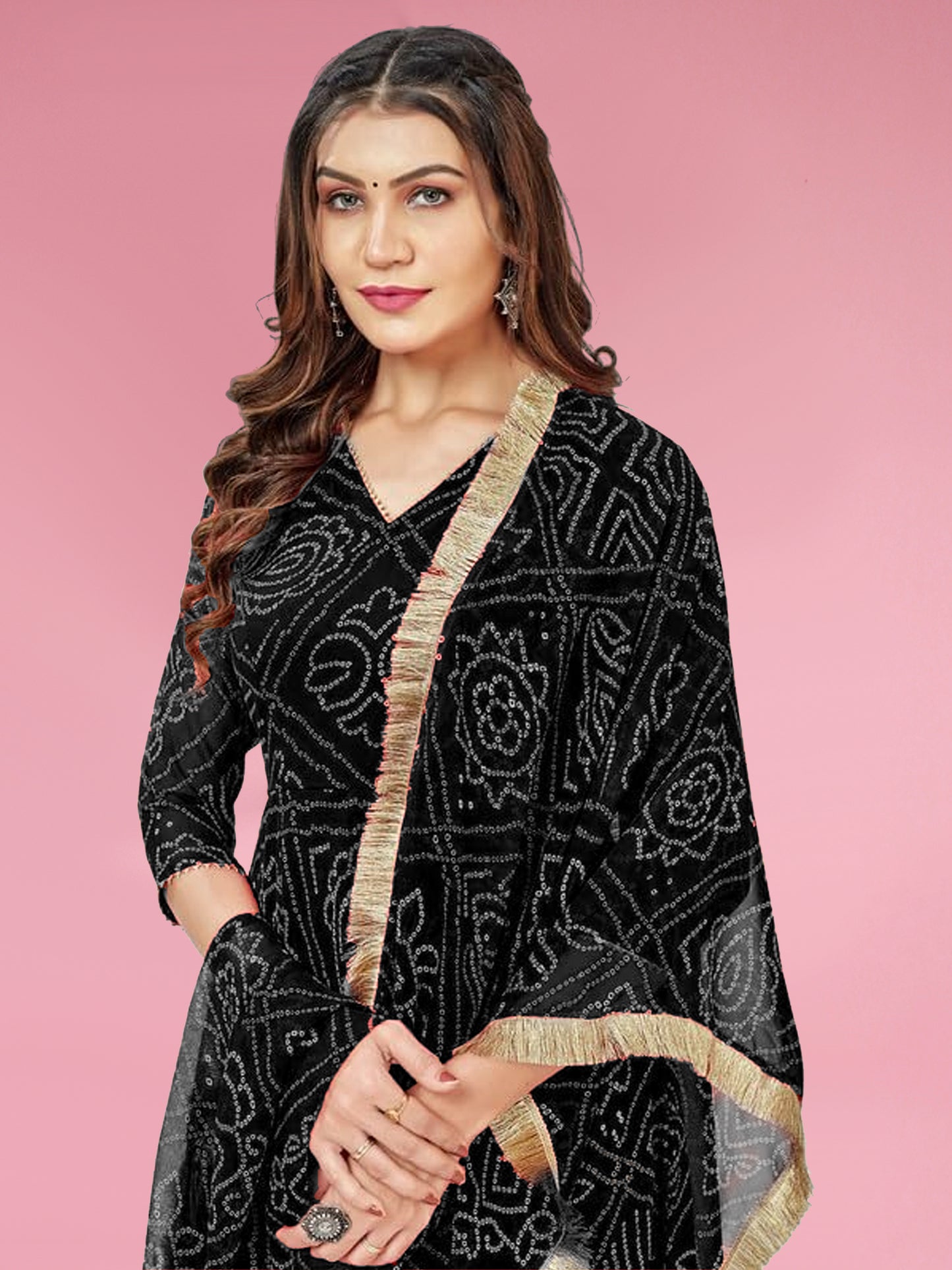 Women's Rayon Blend Printed Gown with Dupatta (no pants)- 2pc set, TK009
