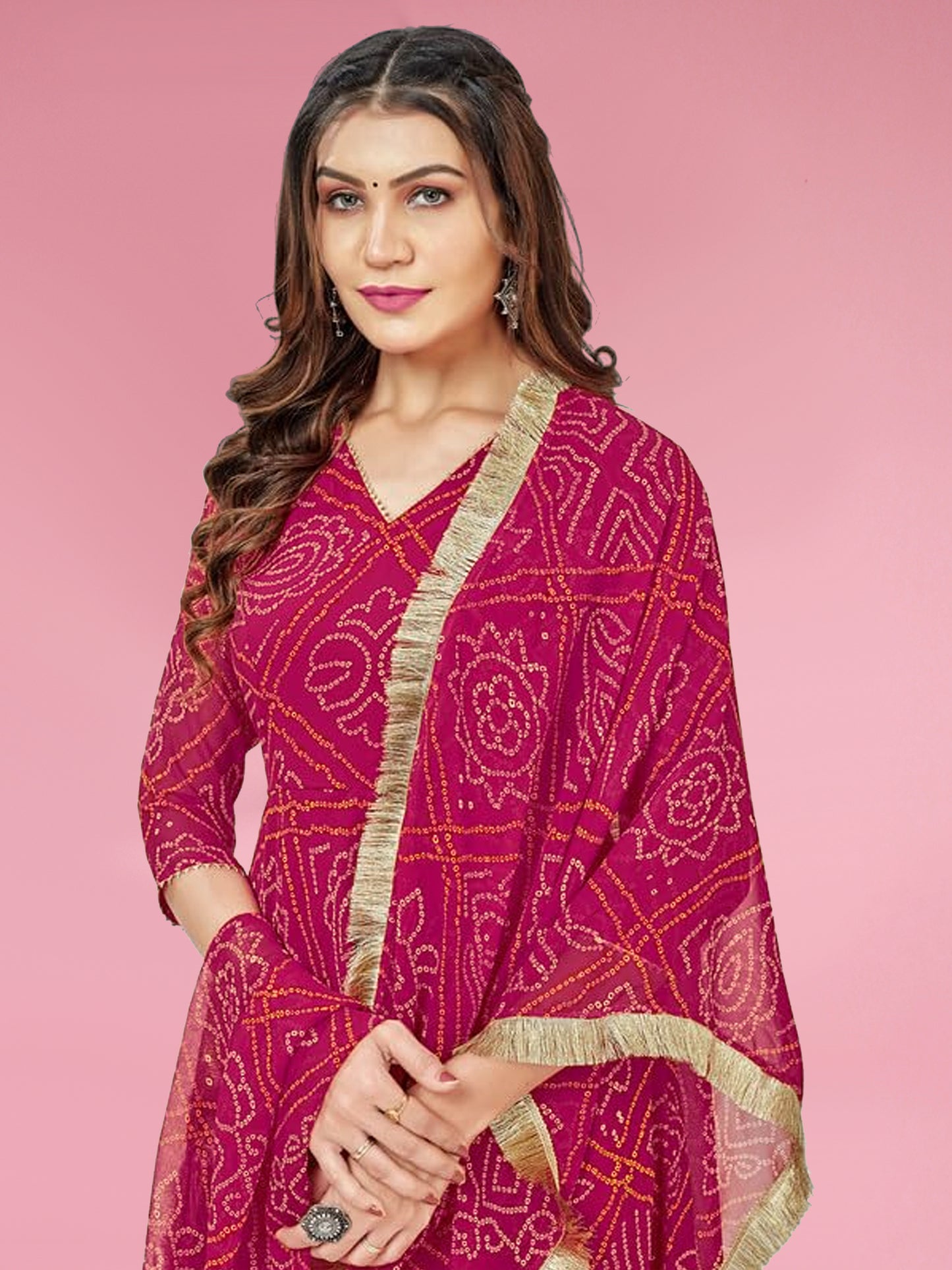 Women's Rayon Blend Printed Gown with Dupatta (no pants)- 2pc set, TK009