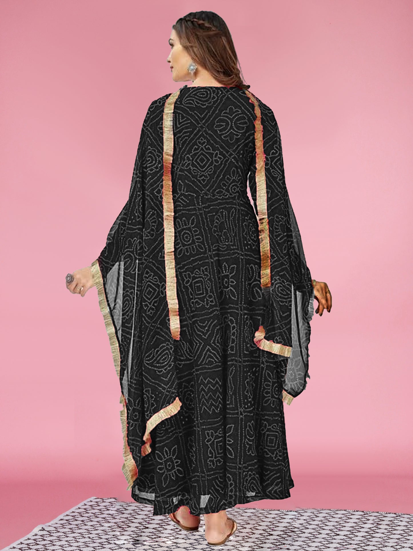 Women's Rayon Blend Printed Gown with Dupatta (no pants)- 2pc set, TK009