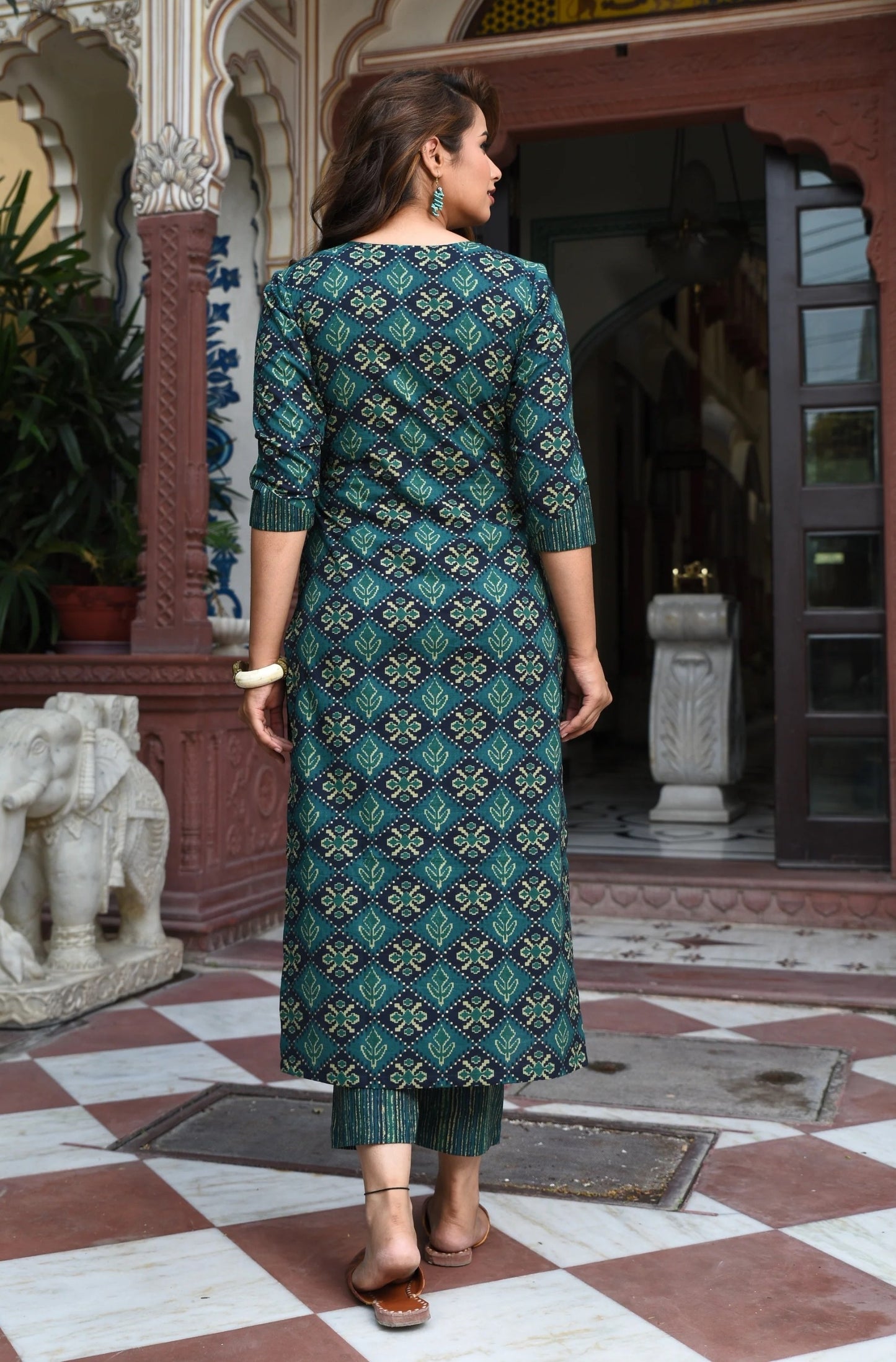 Women's Rayon Blend Printed Kurta with Pants & Dupatta- 3pc set, TK014