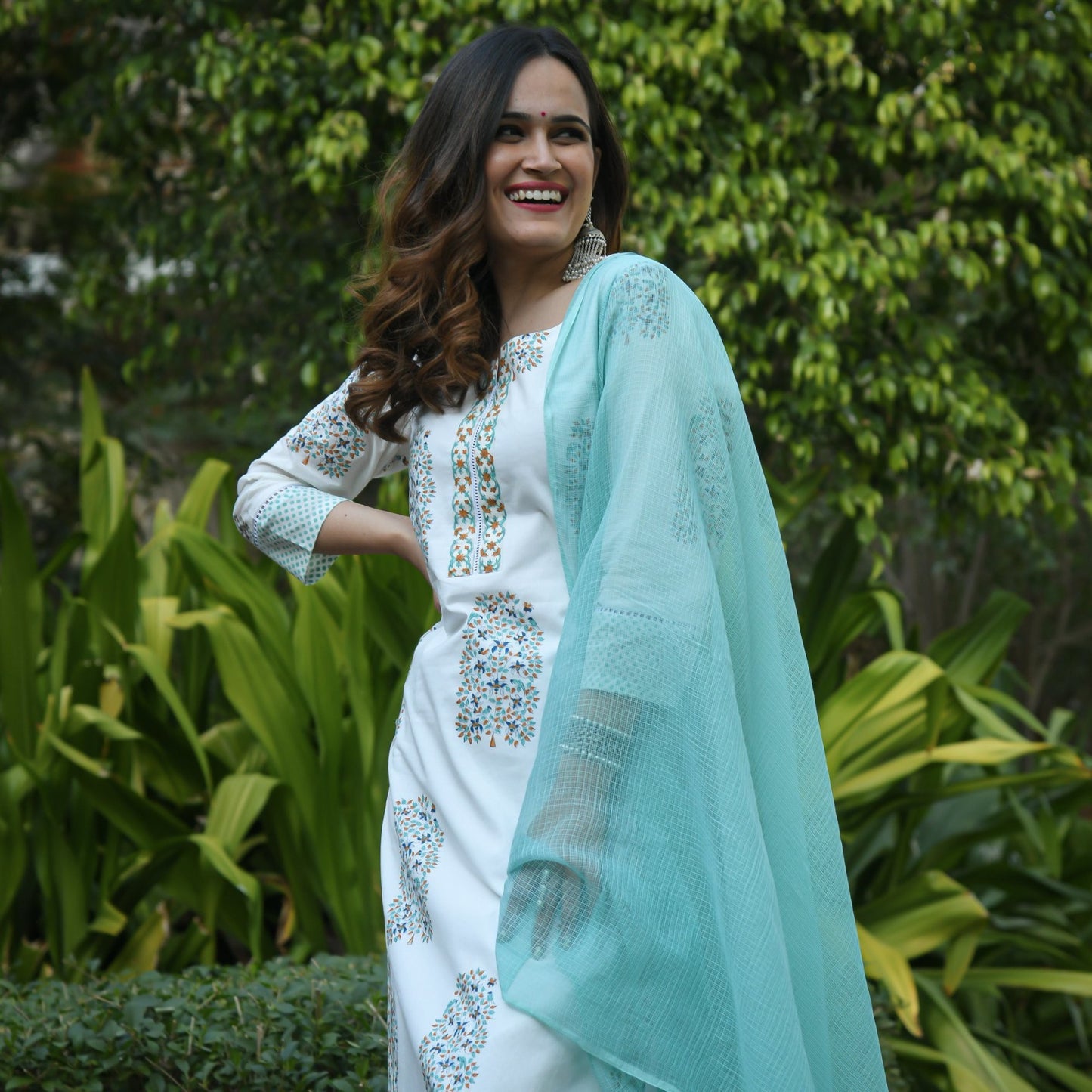 Women's Rayon Blend Printed Kurta with Pants & Dupatta- 3pc set, TK015