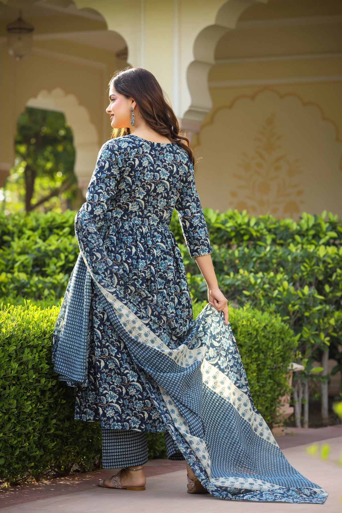 Women's Rayon Blend Printed Kurta with Pants & Dupatta- 3pc set, TK016