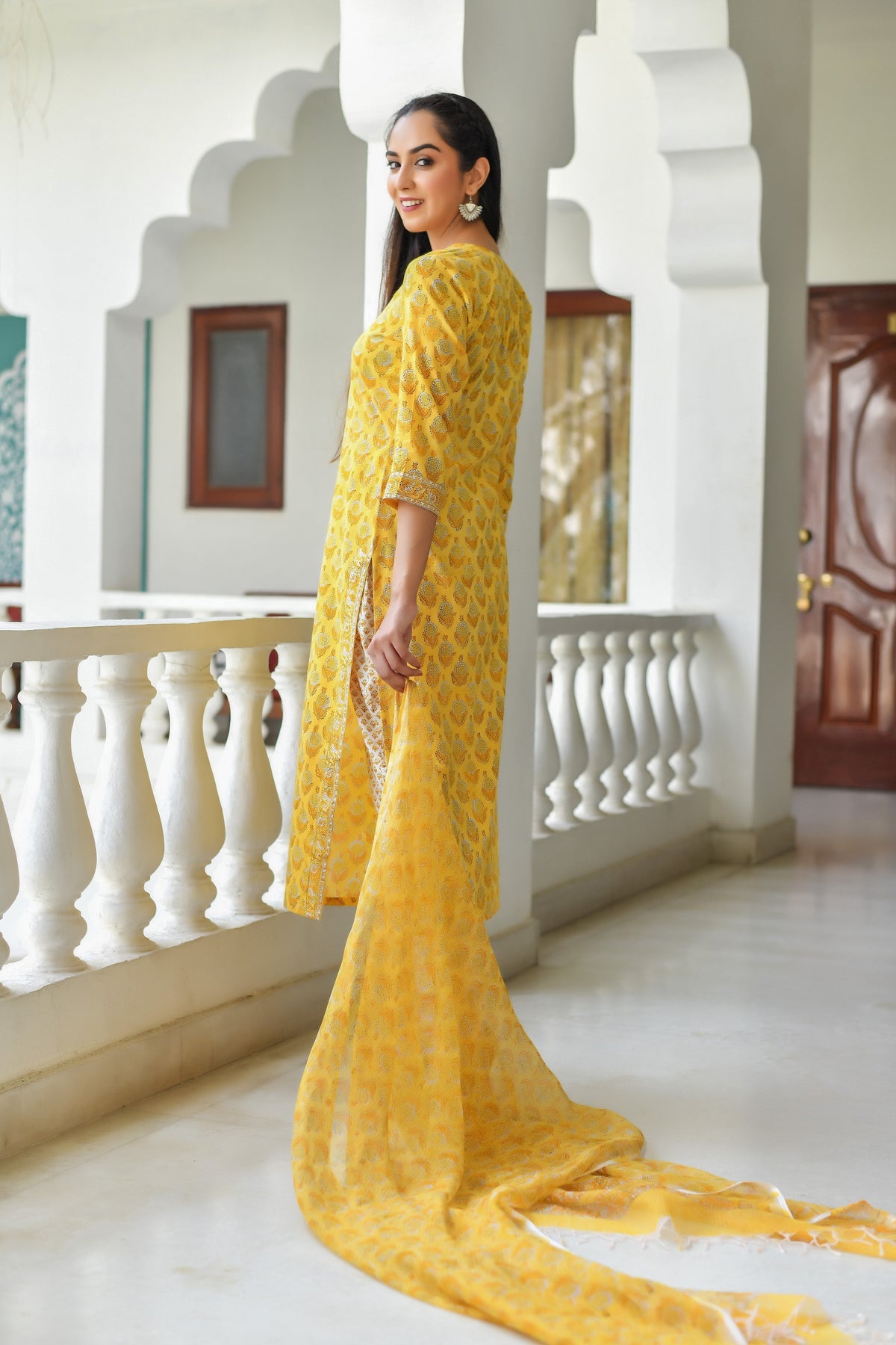 Women's Rayon Blend Printed Kurta with Pants & Dupatta- 3pc set, TK017