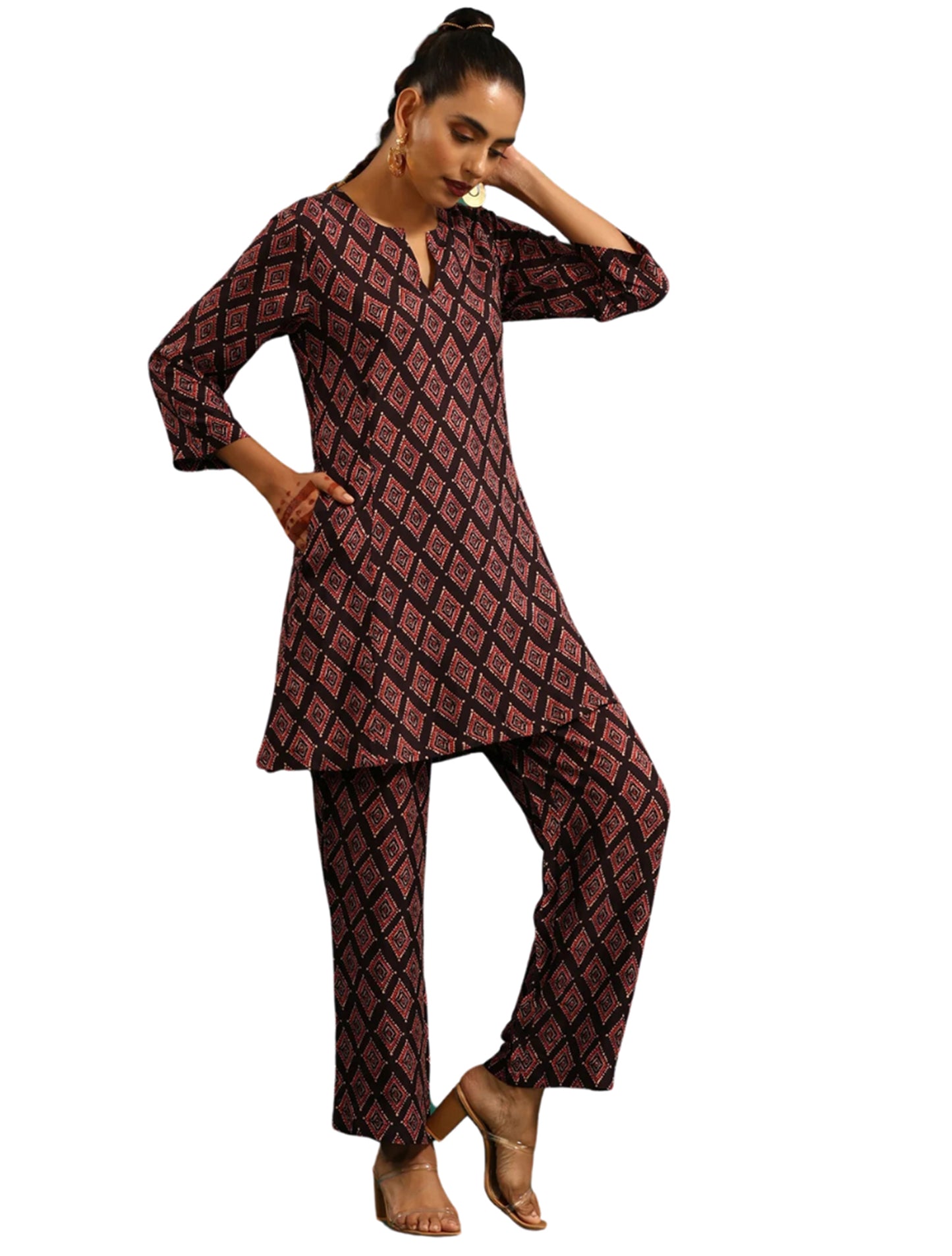 Women's Rayon Blend Printed Cord Set- 2pc set, TK027