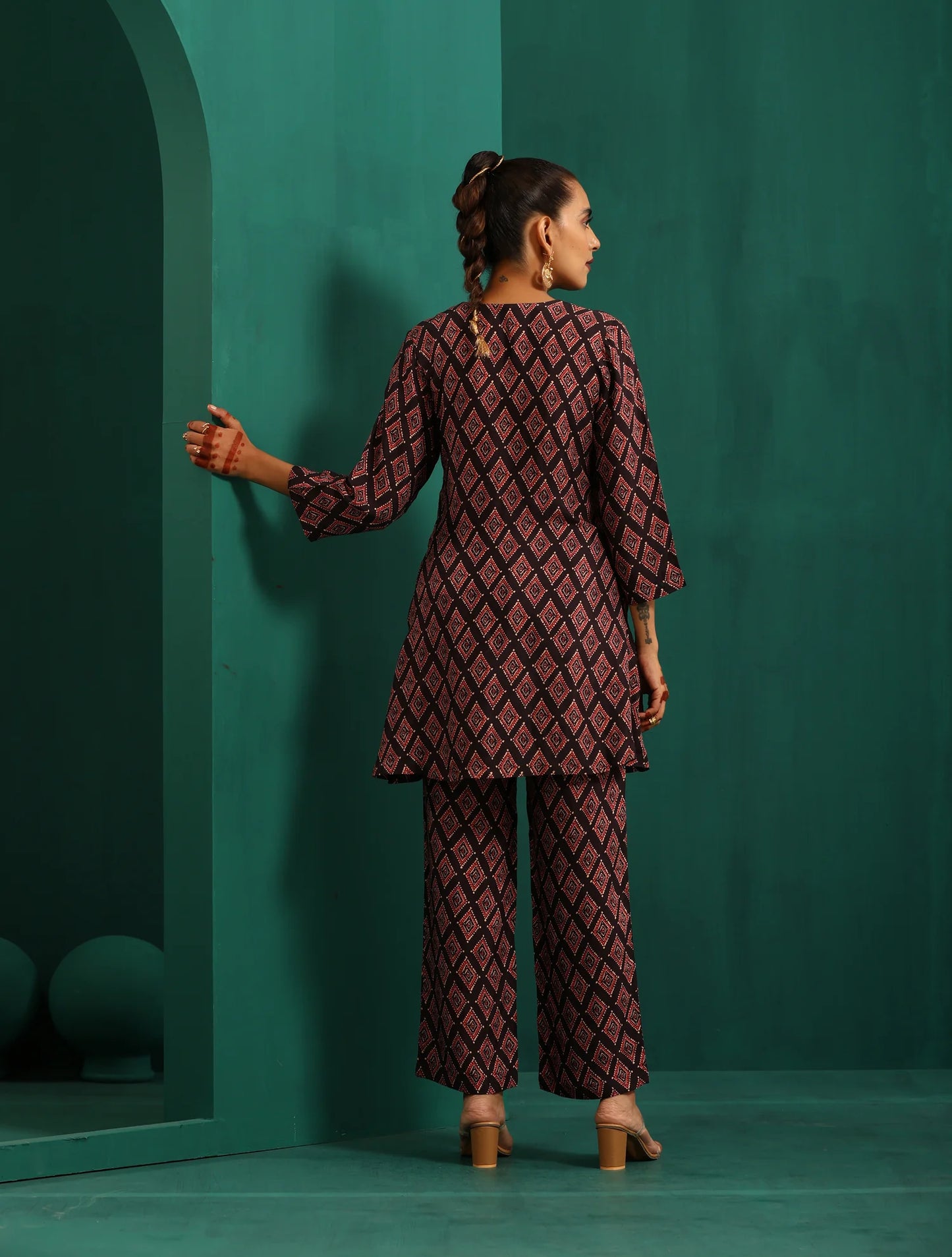 Women's Rayon Blend Printed Cord Set- 2pc set, TK027
