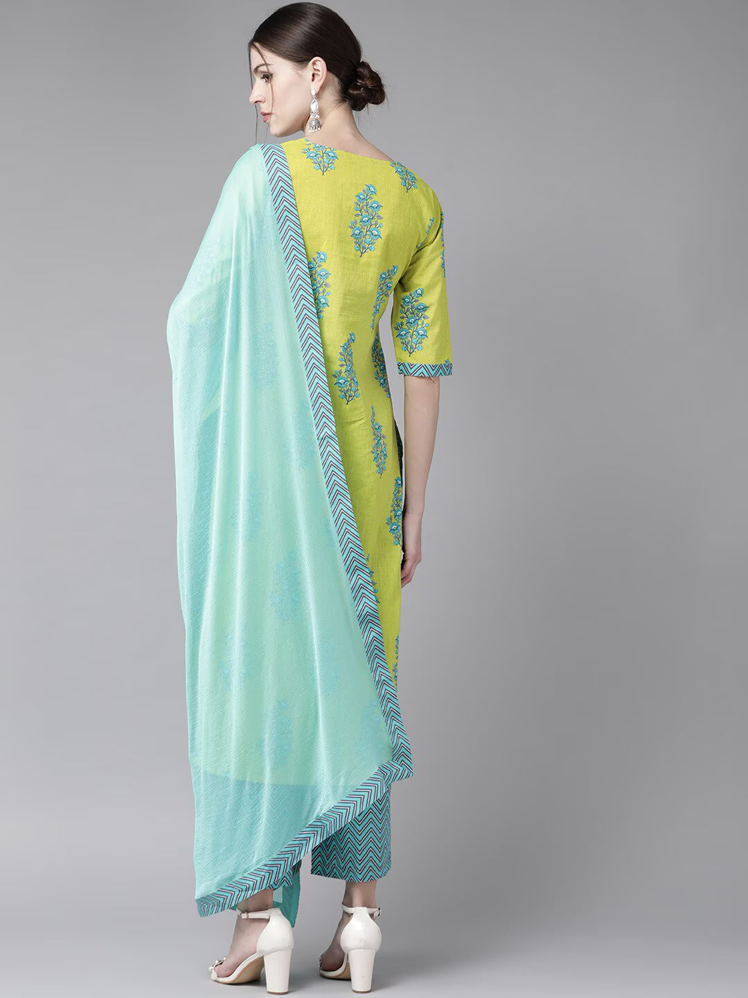 Women's Rayon Blend Printed Kurta with Pants & Dupatta- 3pc set, TK083