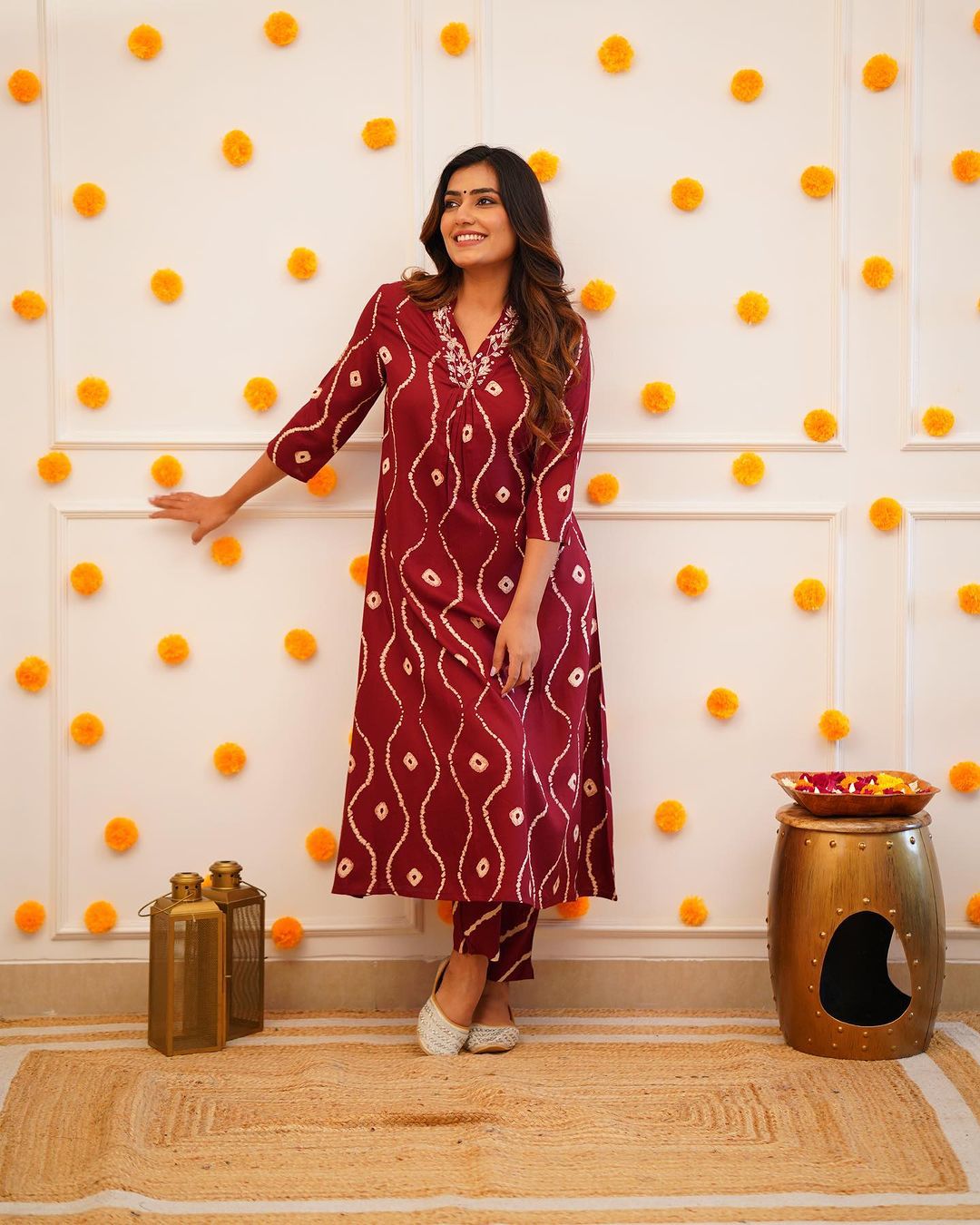 Heavy Rayon Co-ord set with Hand Adda work on yoke, 2pc, TK143-146