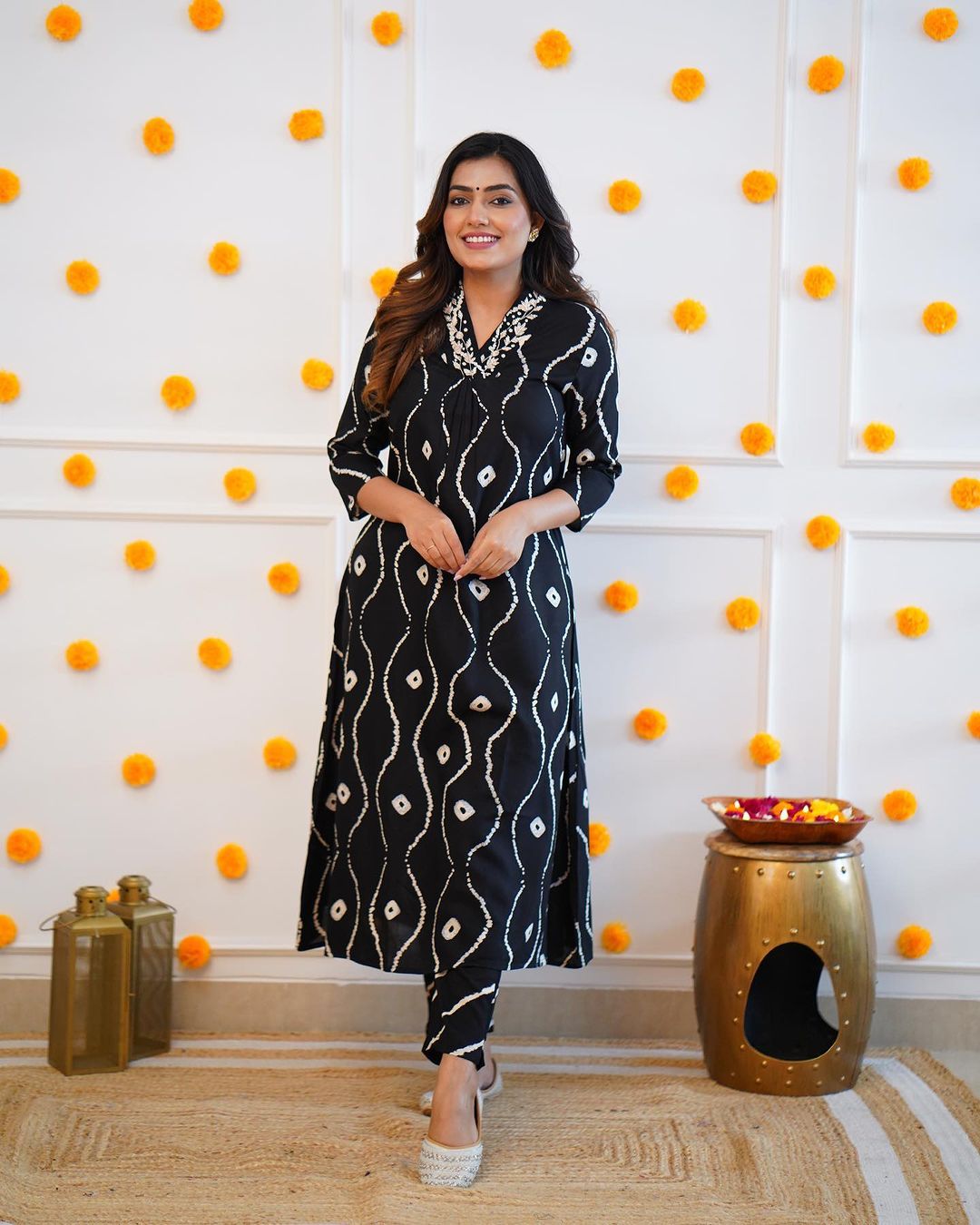 Heavy Rayon Co-ord set with Hand Adda work on yoke, 2pc, TK143-146