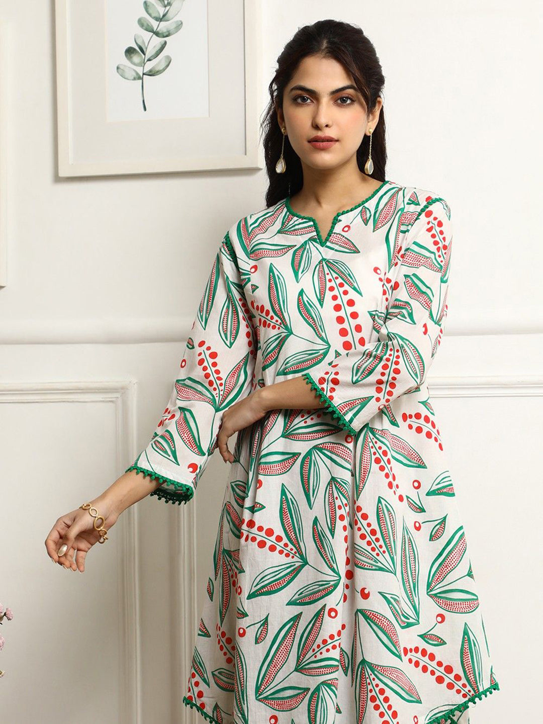 Leaf design Printed Co-ord Set, 2pc, TK191 & 193