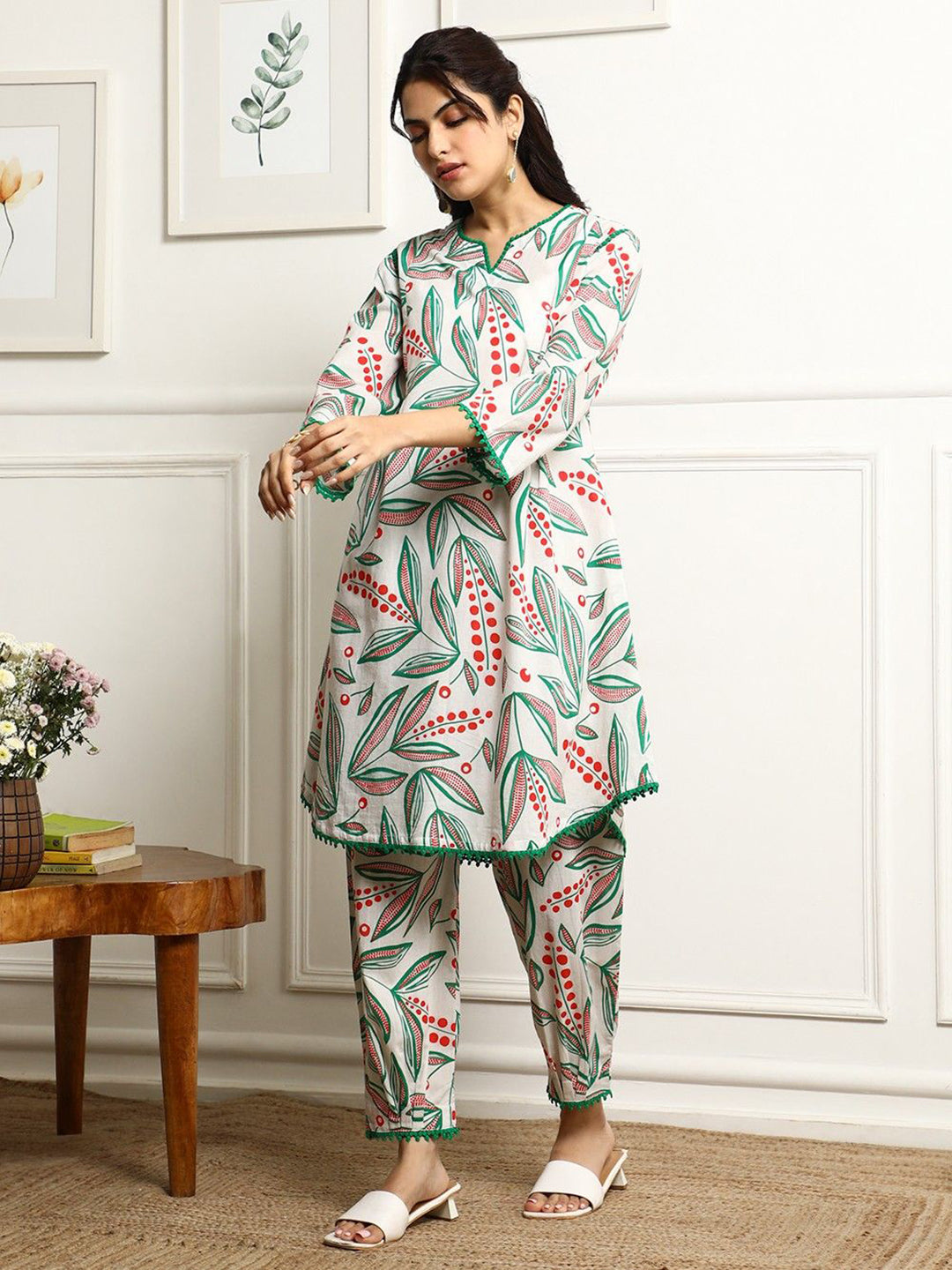 Leaf design Printed Co-ord Set, 2pc, TK191 & 193