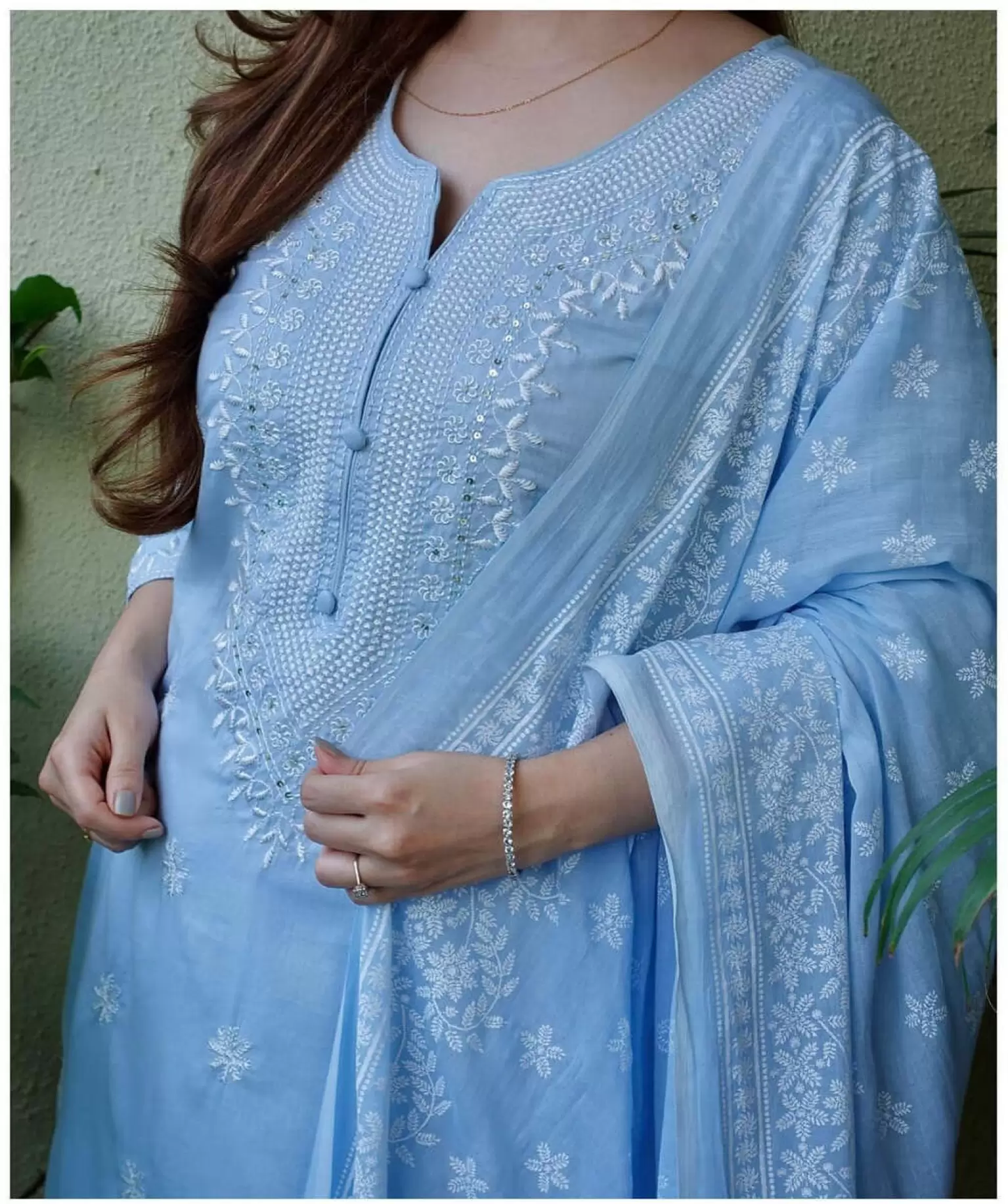 Floral Embroidered Viscose suit set with dupatta, 3pc, TK174-177