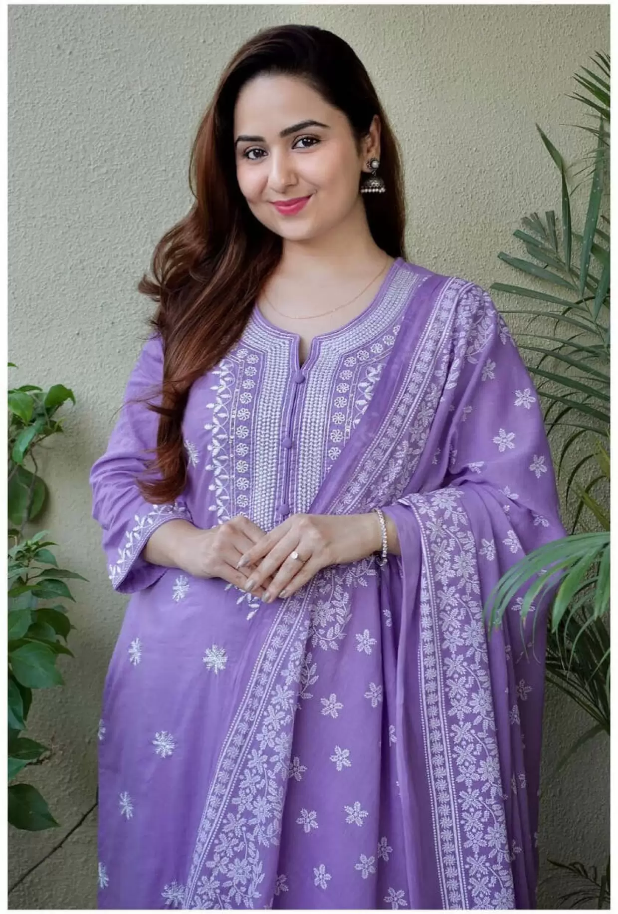 Floral Embroidered Viscose suit set with dupatta, 3pc, TK174-177