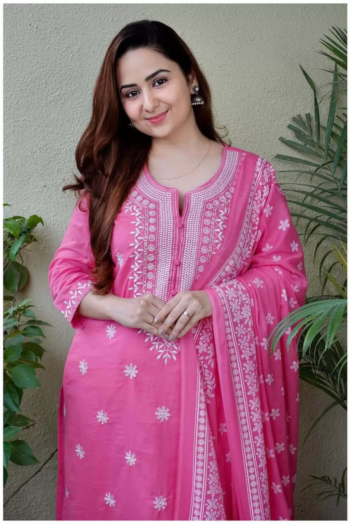 Floral Embroidered Viscose suit set with dupatta, 3pc, TK174-177