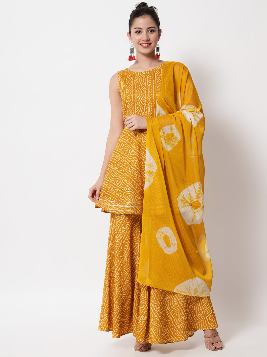Women's Rayon Blend Printed Kurta with Pants & Dupatta- 3pc set, TK010
