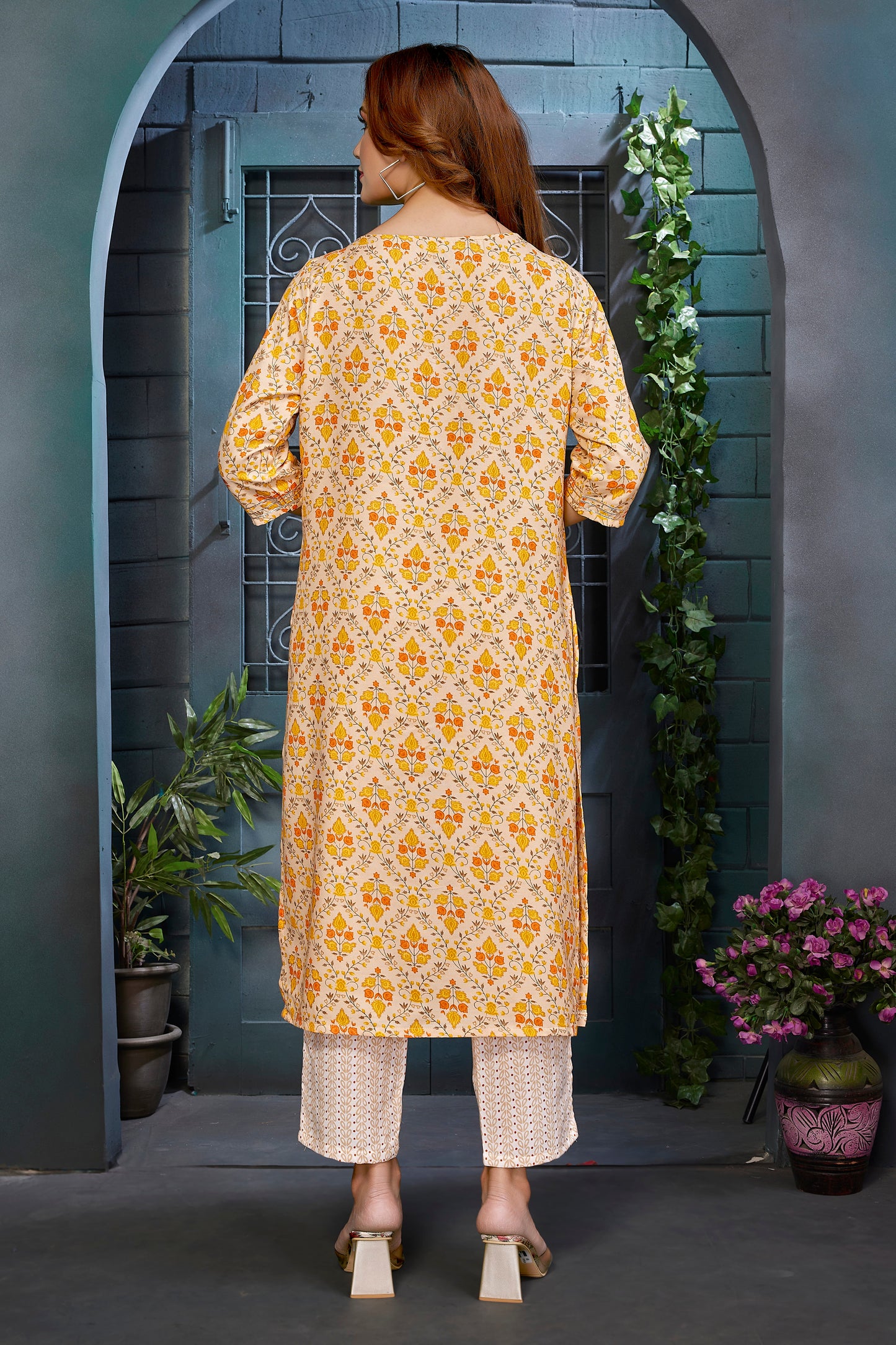 Women's Rayon Blend Printed Kurta with Pant- 2pc set, TK031