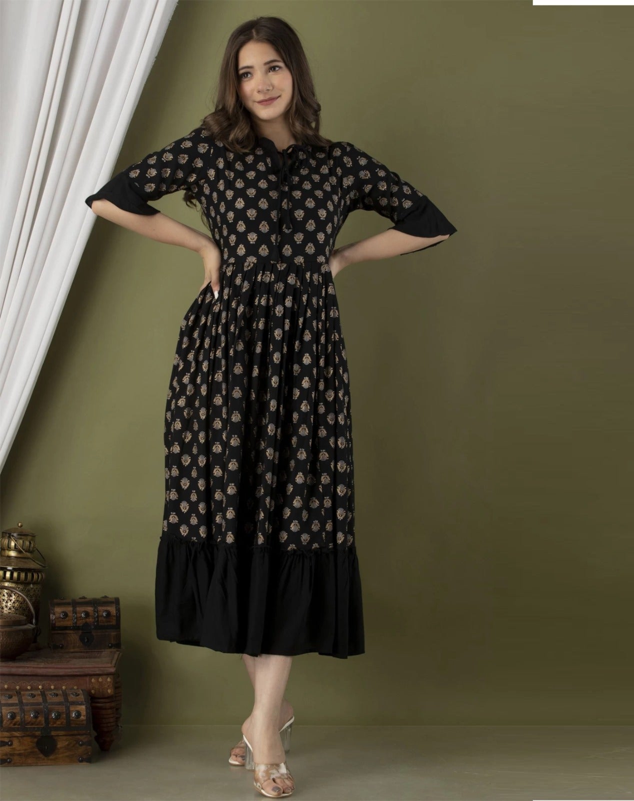 Women's Crape Printed Kurta- 1pc set, TK039