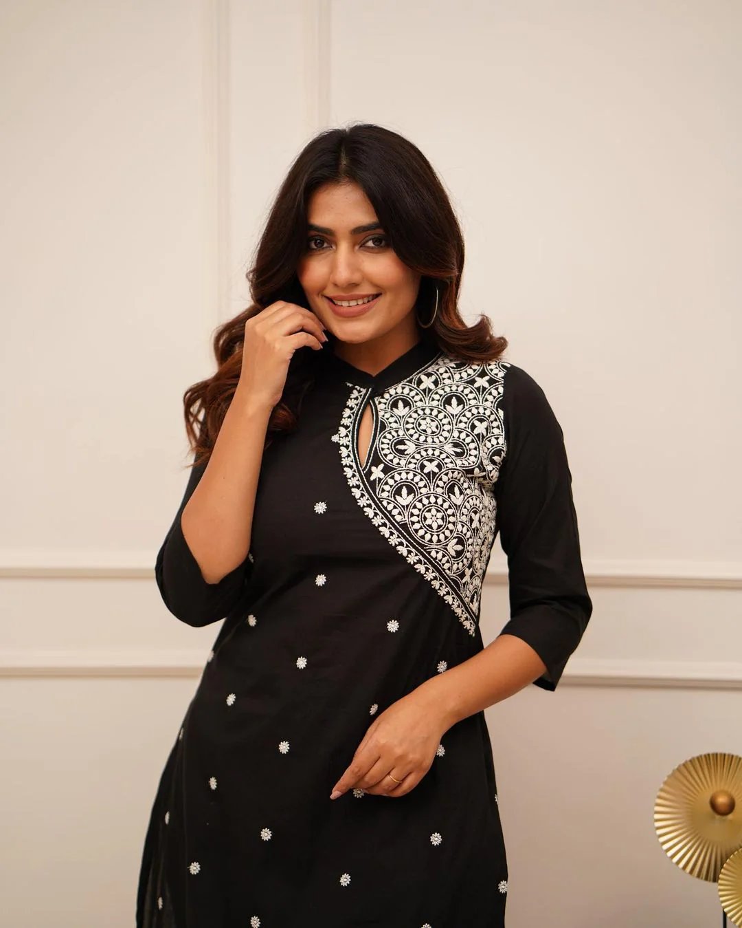 Designer White thread Embroidered Cotton Co-ord set, 2pc, TK-137, TK140, TK161