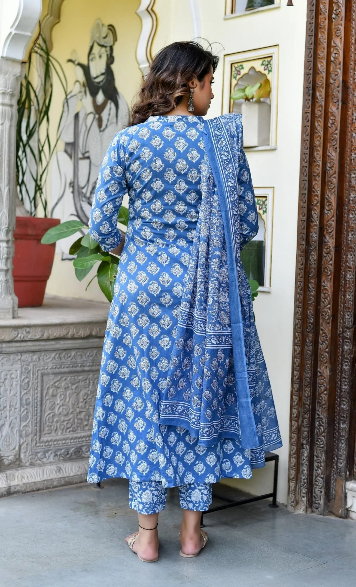 Women's Rayon Blend Printed Kurta with Pants & Dupatta- 3pc set, TK020