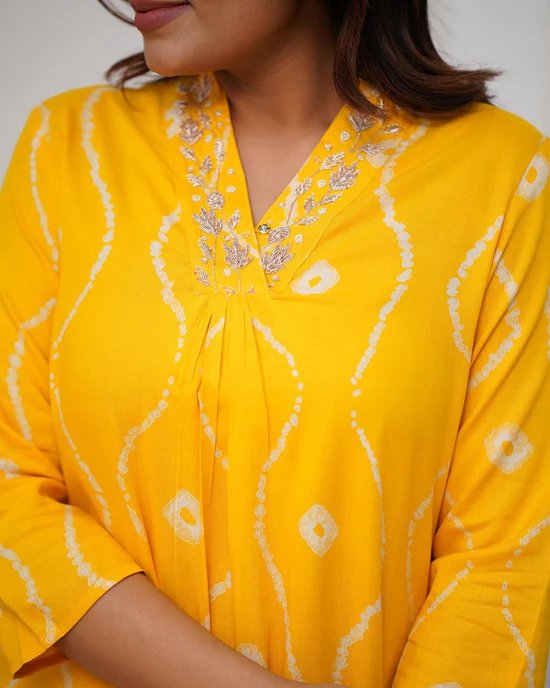 Heavy Rayon Co-ord set with Hand Adda work on yoke, 2pc, TK143-146