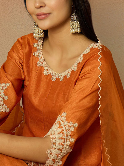 Designer Silk Blend Solid Embroidered Anarkali Suit Set