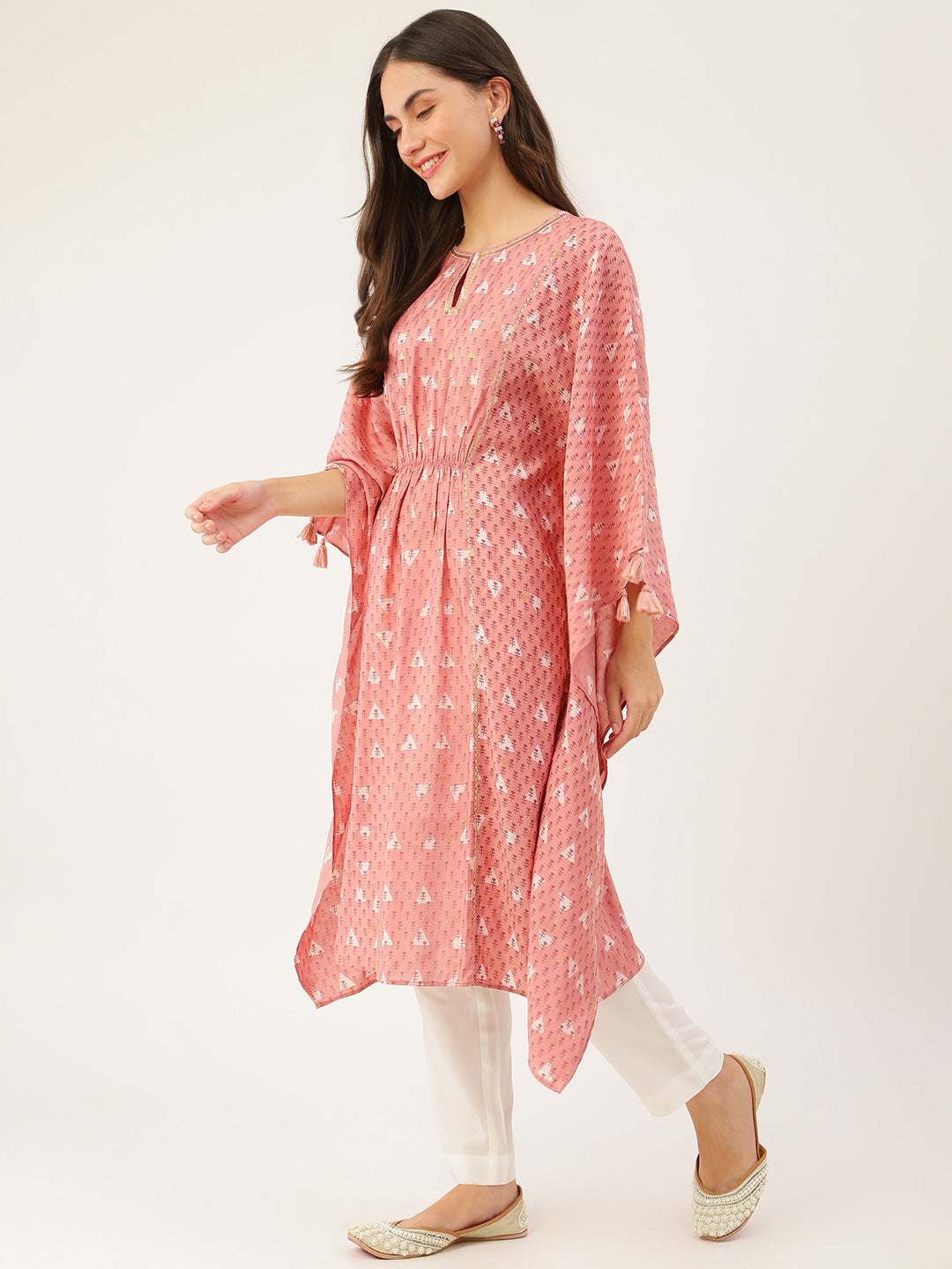 Women's Chanderi Printed Kaftan- TK025