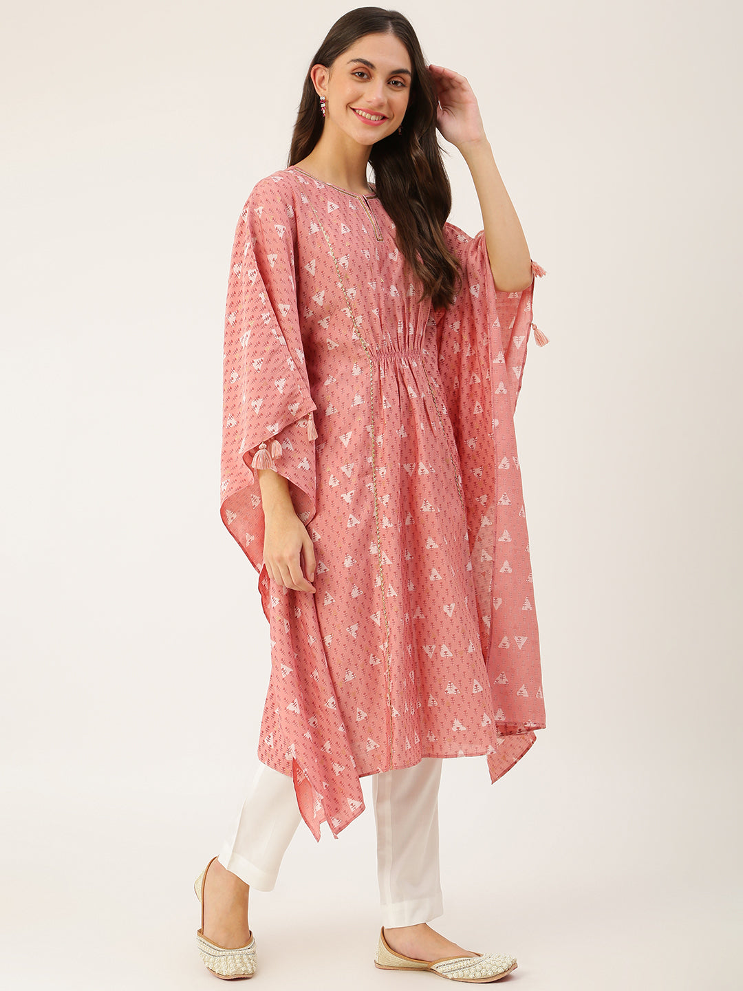 Women's Chanderi Printed Kaftan- TK025