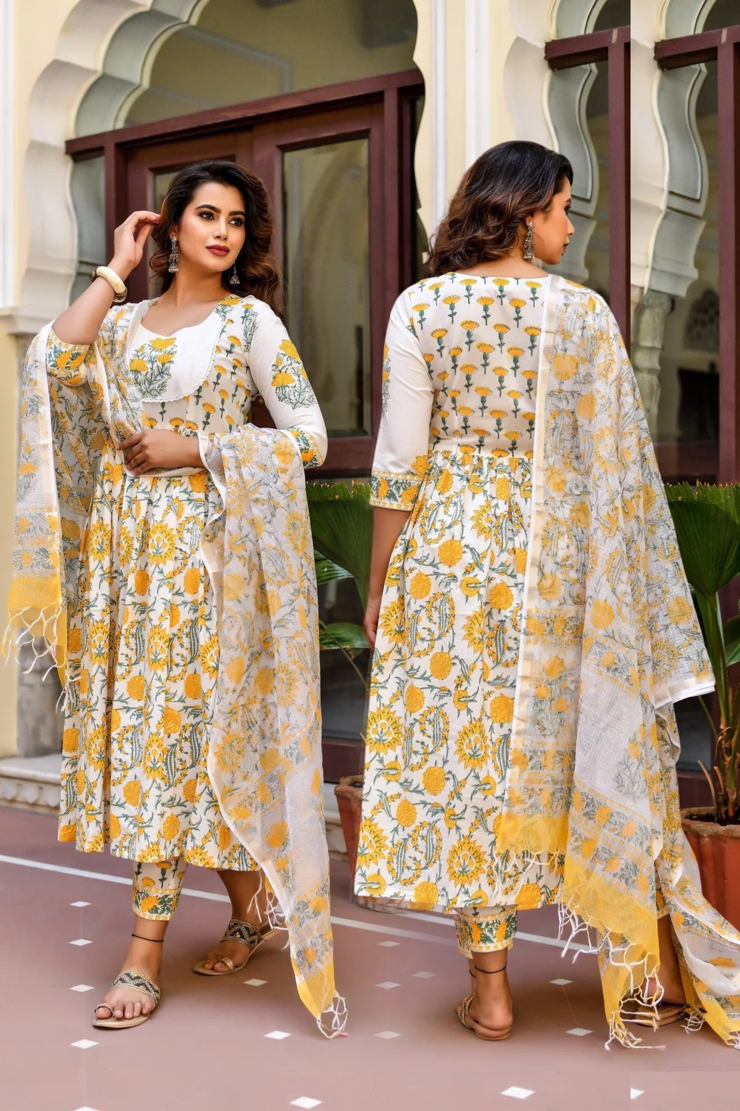 Women's  Rayon Blend Printed Kurta with Pants & Dupatta- 3pc set, TK004