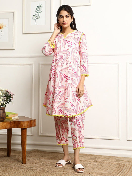 Leaf design Printed Co-ord Set, 2pc, TK191