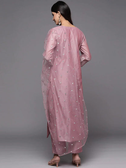 Partywear Viscose silk Suit set with net dupatta, 3pc, TK172-173
