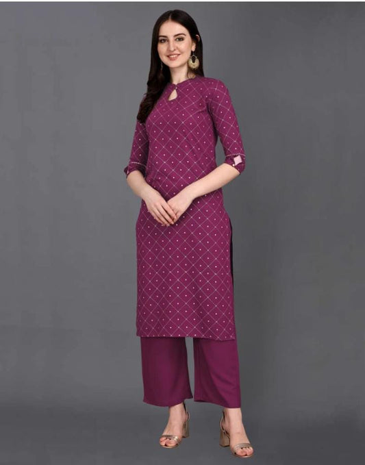 Women's  Rayon Blend Printed Kurta- 1pc set, TK060