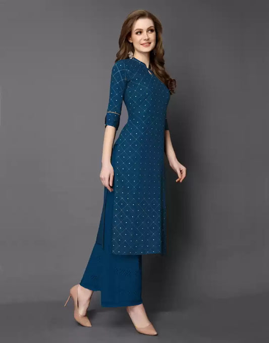 Women's  Rayon Blend Printed Kurta- 1pc set, TK059