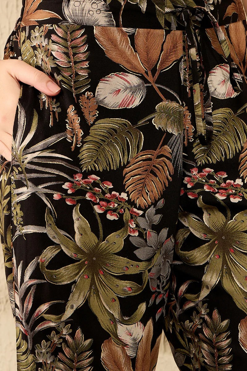 Black Rayon Blend Floral Printed Co-ord Set