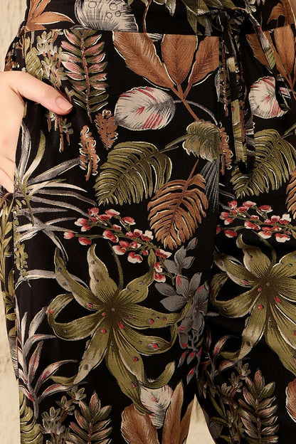 Black Rayon Blend Floral Printed Co-ord Set