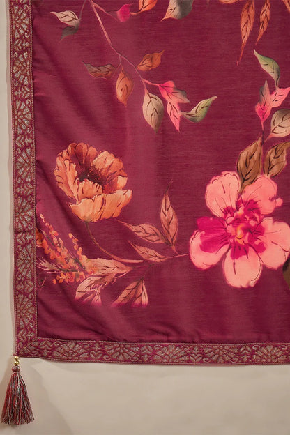Maroon Pure Silk Bandhani Embroidered Anarkali Suit Sets