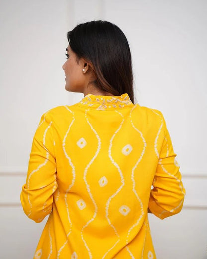 Heavy Rayon Co-ord set with Hand Adda work on yoke, 2pc, TK143-146